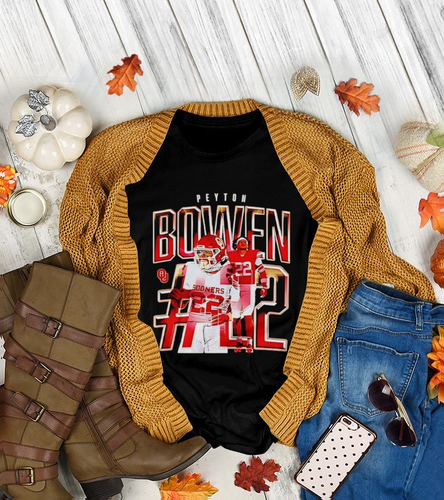 Oklahoma Sooners Bowen #22 NCAA Football Legends Caricature T-Shirt