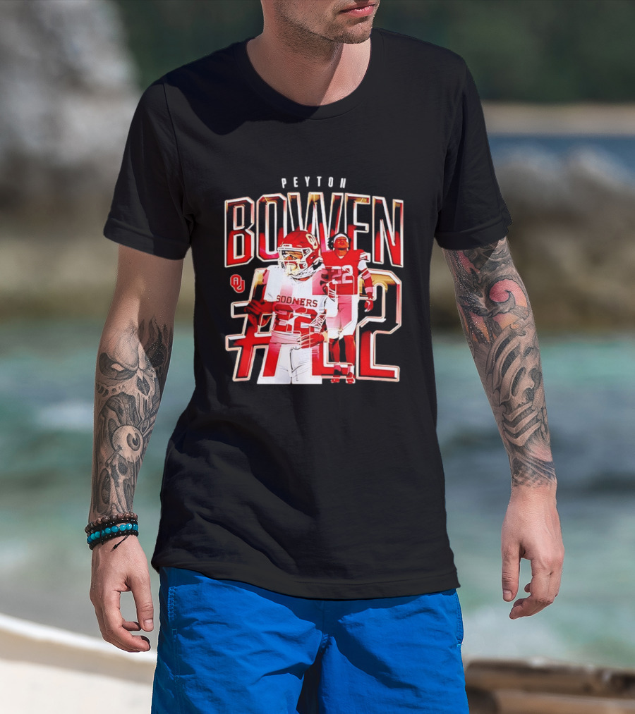 Oklahoma Sooners Bowen #22 NCAA Football Legends Caricature T-Shirt