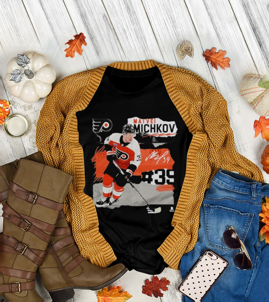Philadelphia Flyers Matvei Michkov 39 Fresh Ice Hockey Skating T-Shirt