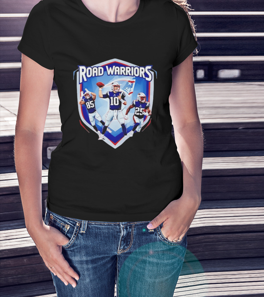 Road Warriors New England Patriots Legends Hunter Henry Marcus Jones Drake Maye T-Shirt