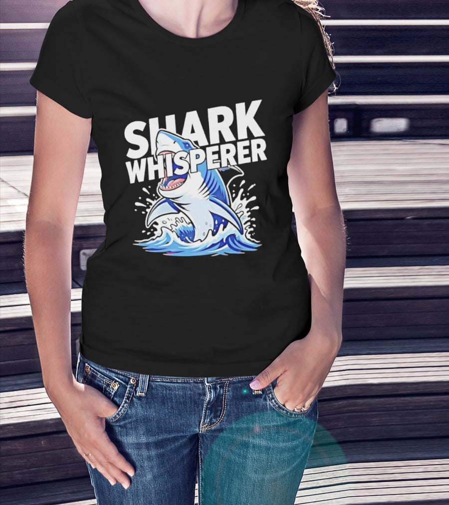 Shark Whisperer Great White Ocean Splash T-Shirt