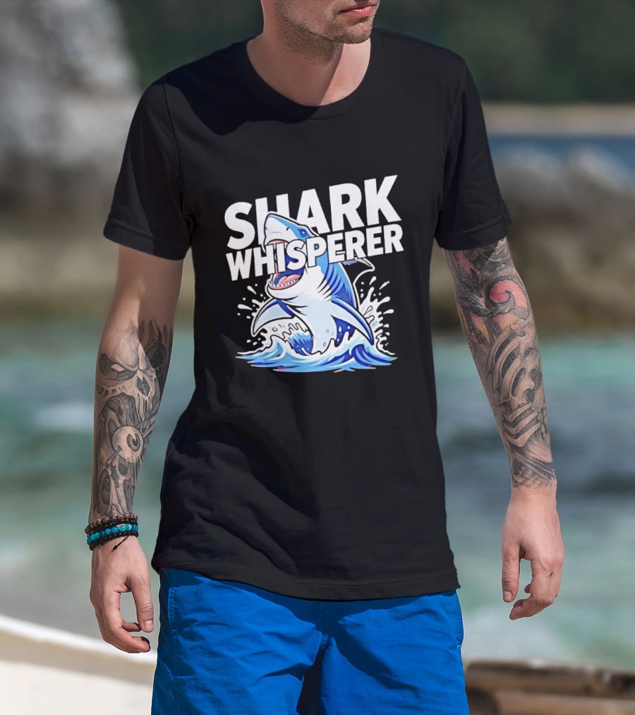 Shark Whisperer Great White Ocean Splash T-Shirt