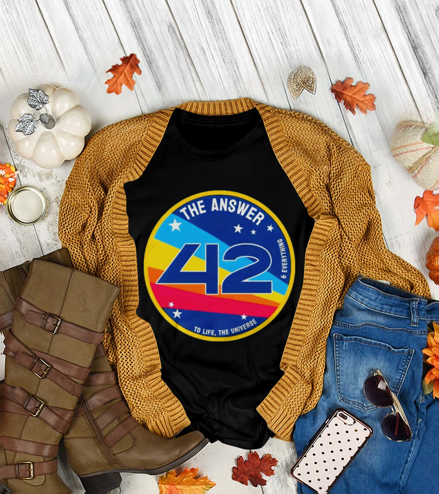 The Answer 42 to Life the Universe and Everything Hitchhiker's Guide T-Shirt