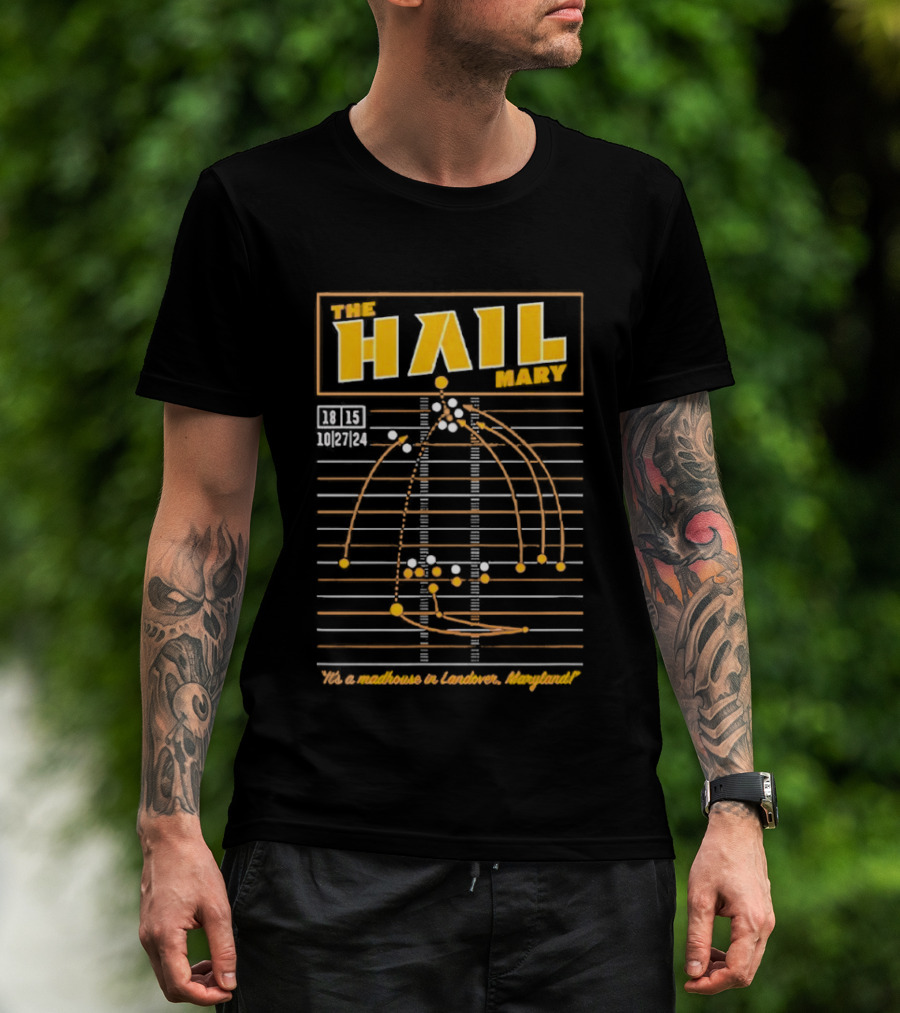 The HAIL Mary Washington Commanders Football Play Evolution T-Shirt