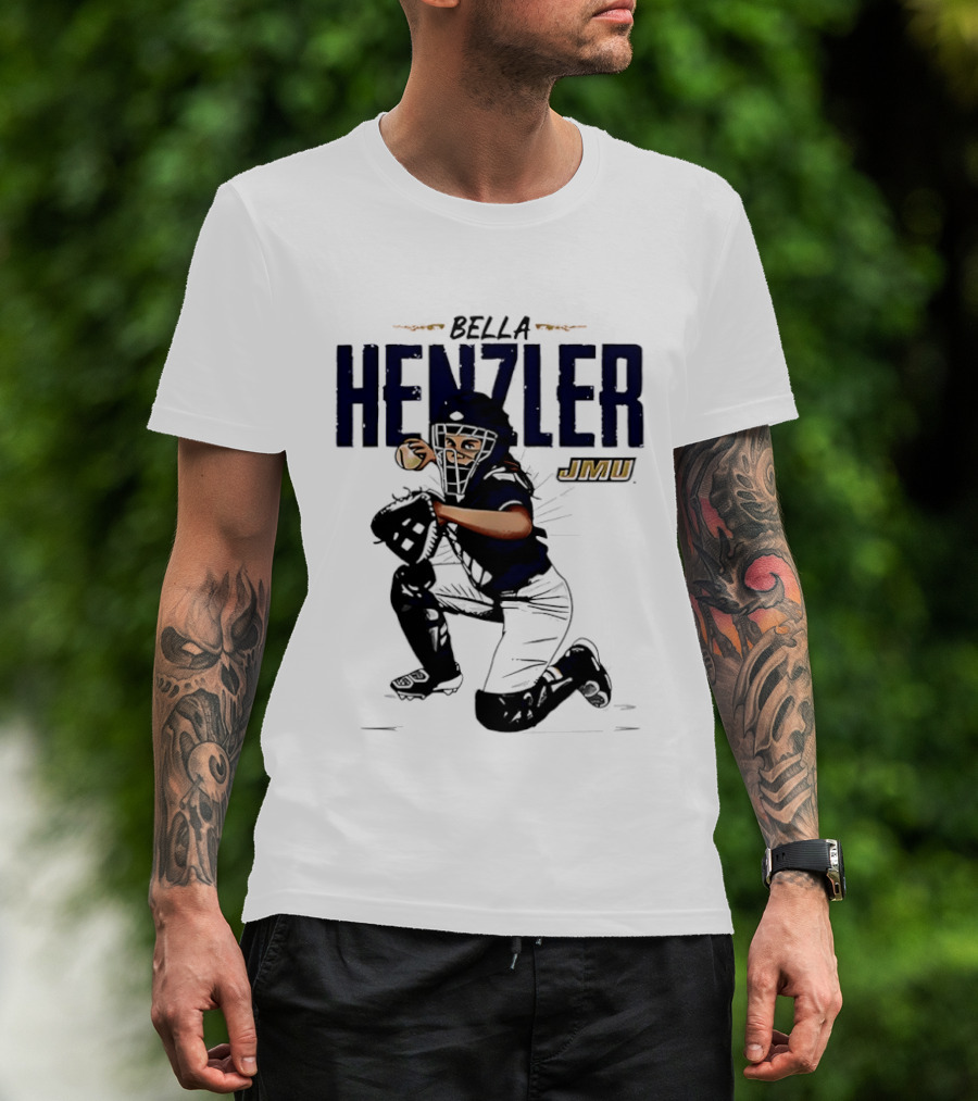 Bella Henzler JMU Dukes Softball Caricature James Madison T-Shirt