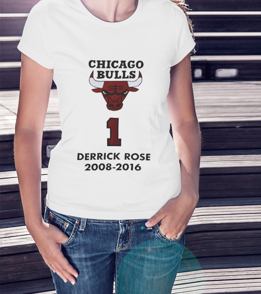 Chicago Bulls Derrick Rose Number 1 2008 2016 T-Shirt