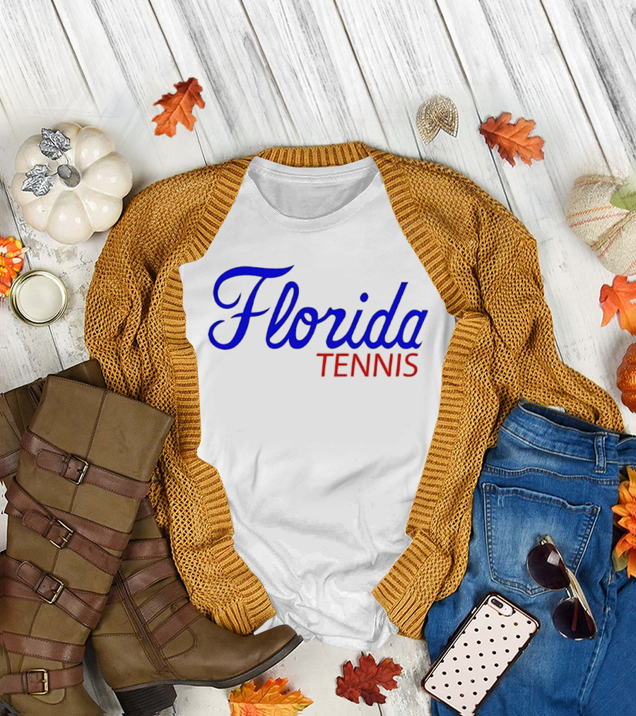 Florida Tennis Bold Blue Red Script T-Shirt