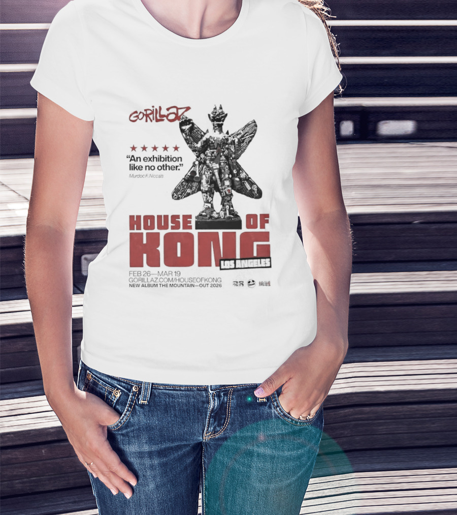 Gorillaz House Of Kong Los Angeles 2026 Feb 26 Mar 19 New Album The Mountain T-Shirt