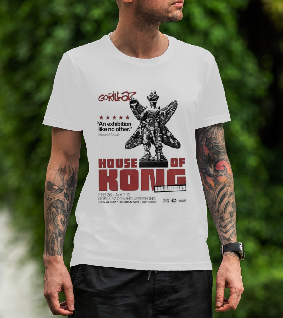 Gorillaz House Of Kong Los Angeles 2026 Feb 26 Mar 19 New Album The Mountain T-Shirt