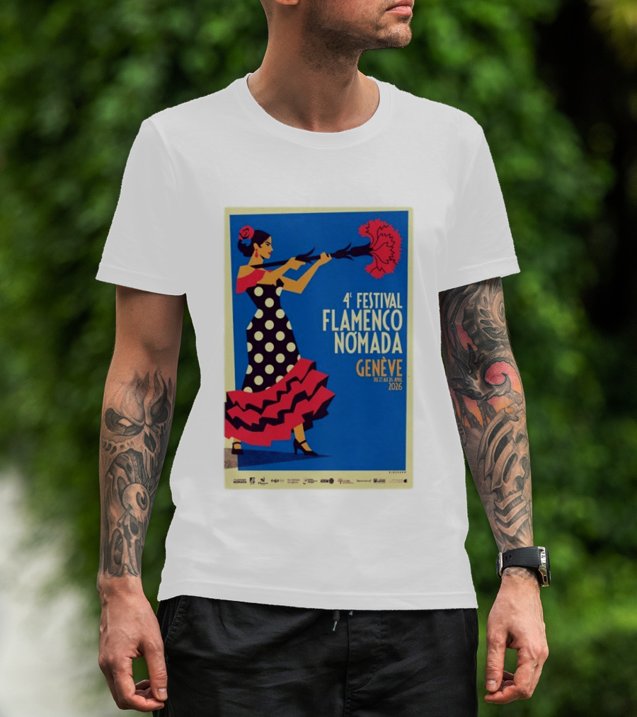 4º Festival Flamenco Nómada Genève 2026 Jan 27 April 26 Flamenco Dancer Polka Dot Dress T-Shirt