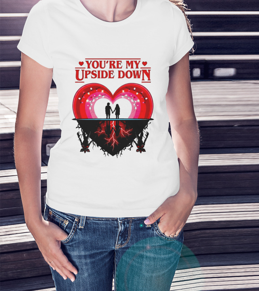 You're My Upside Down Heart Silhouette Couples Romance T-Shirt