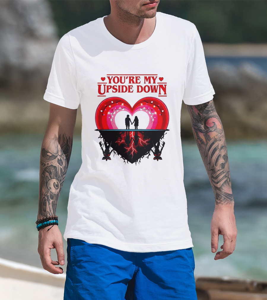 You're My Upside Down Heart Silhouette Couples Romance T-Shirt