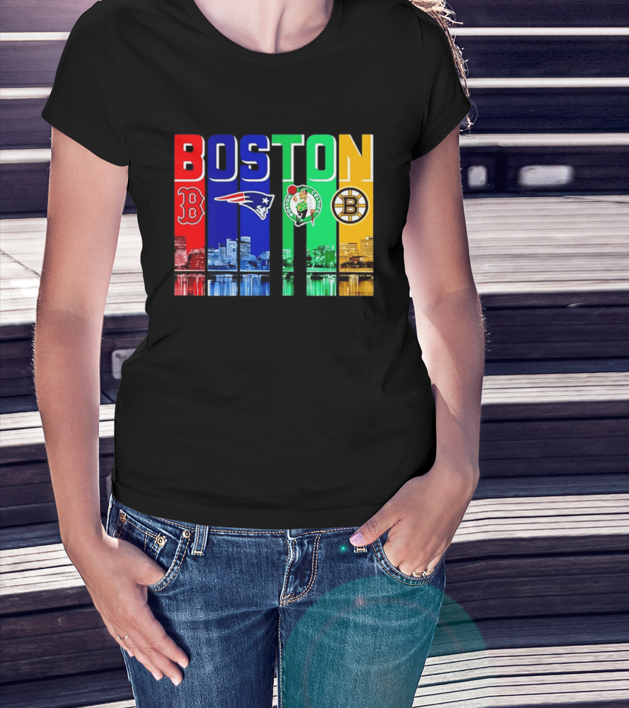 Boston Red Sox New England Patriots Celtics Bruins Mashup Sports Boston T-Shirt
