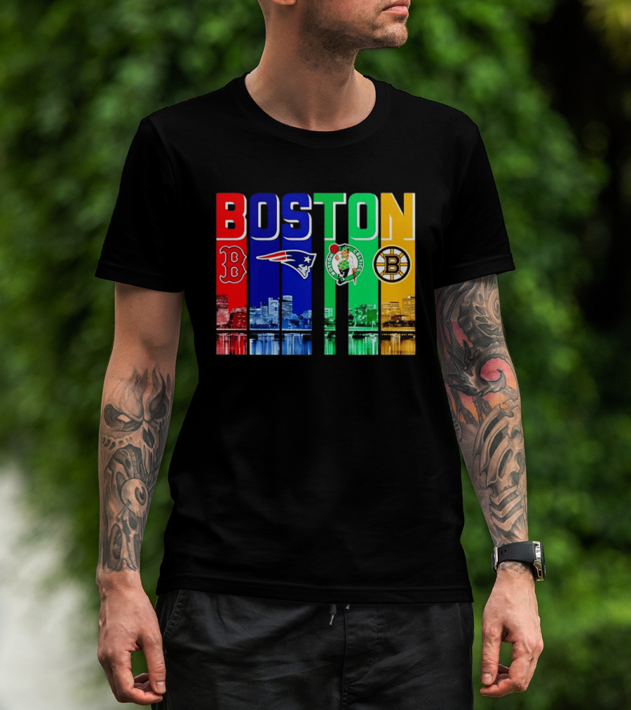 Boston Red Sox New England Patriots Celtics Bruins Mashup Sports Boston T-Shirt