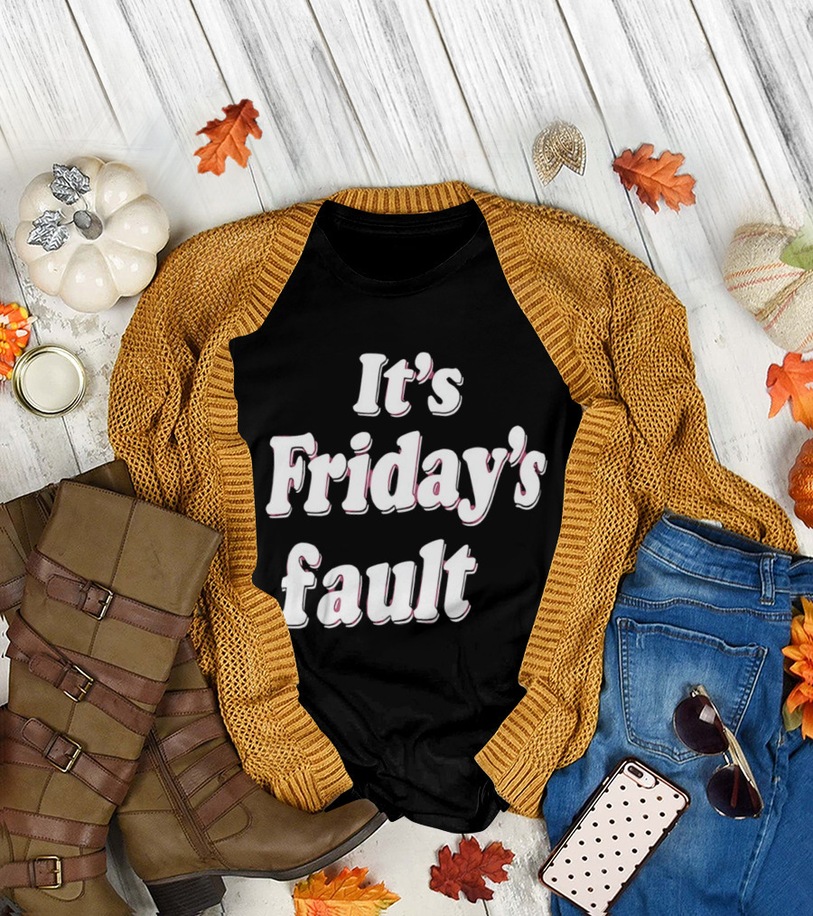 It's Friday's Fault Retro Fun Weekend Vibes T-Shirt