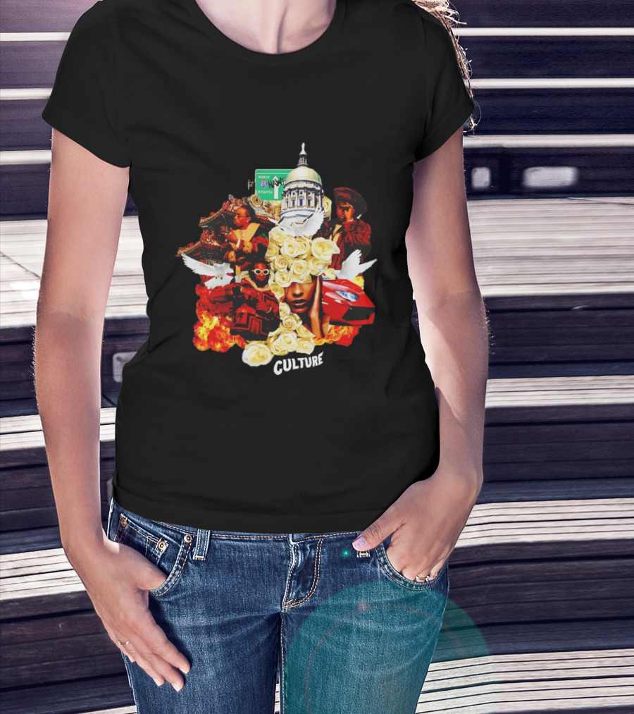 Culture Band Roses Album Iconic Atlanta North 85 Collage T-Shirt