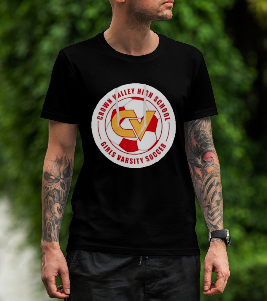 Crown Valley High School CV Girls Varsity Soccer Logo Soccer Ball T-Shirt