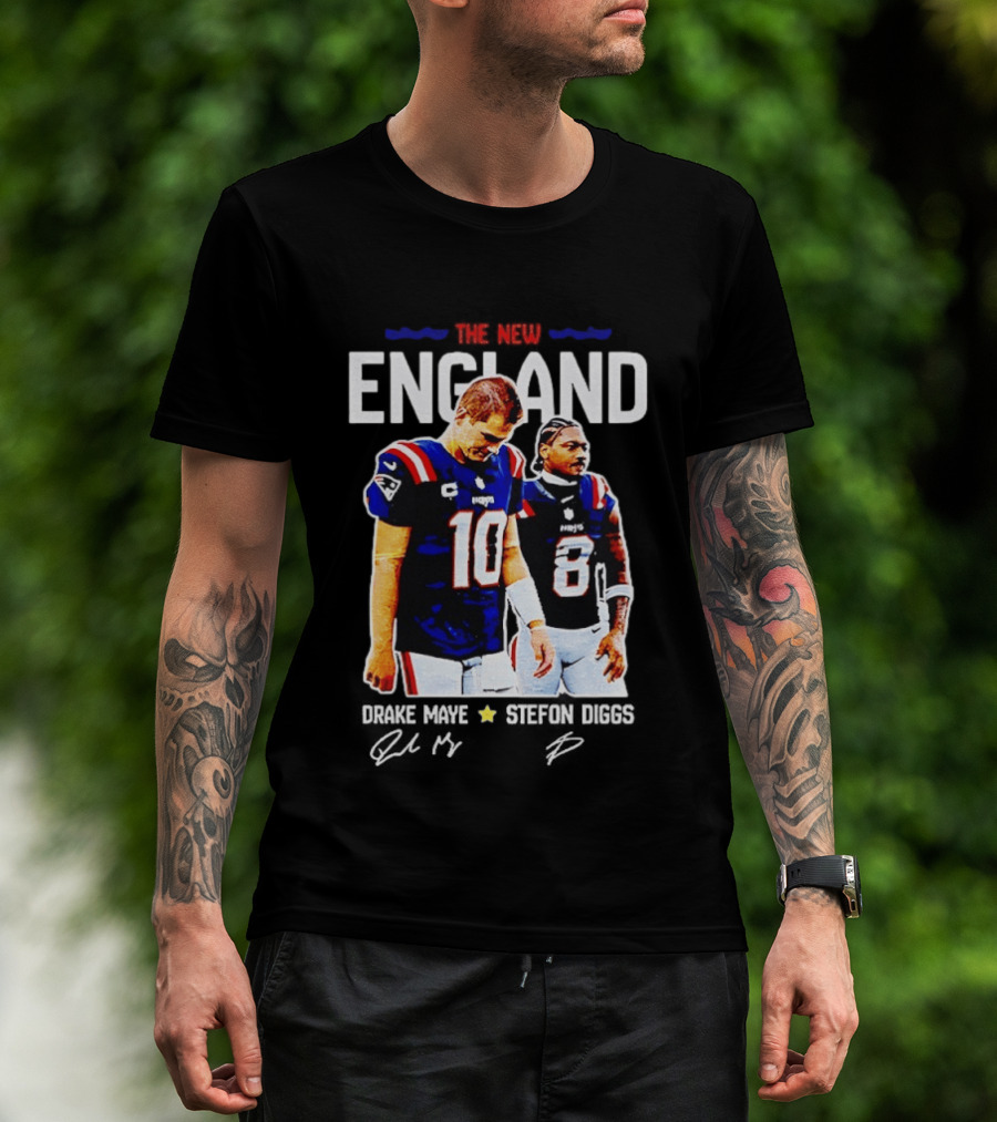 Drake Maye Stefon Diggs New England Football T-Shirt