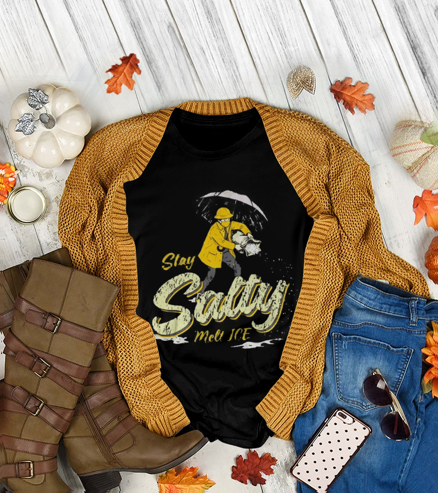 Stay Salty Firefighter Emphasis on Melting ICE T-Shirt