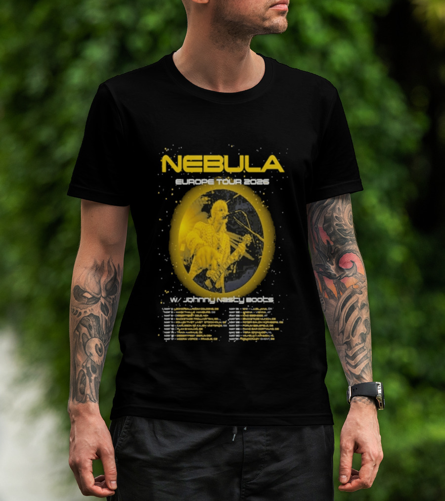 Nebula Europe Tour 2026 Concert Dates And Locations T-Shirt