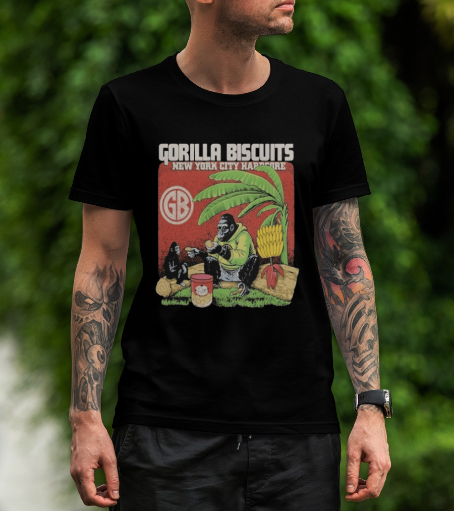 Gorilla Biscuits New York City Hardcore GB Logo Banana Tree Scene T-Shirt