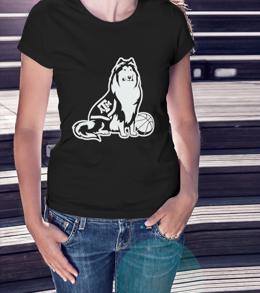 Texas A&M Reveille Basketball Mascot Aggies T-Shirt