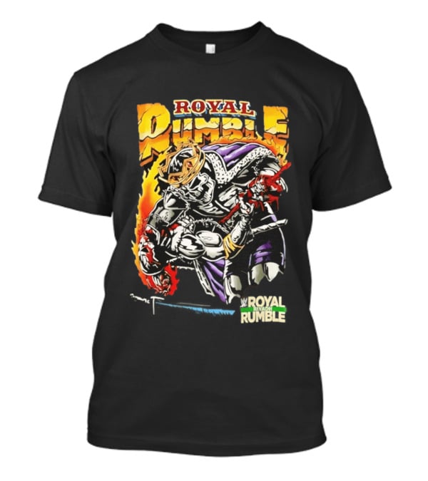 Royal Rumble Riyadh Boulevard Skeleton Crown Flame T-Shirt
