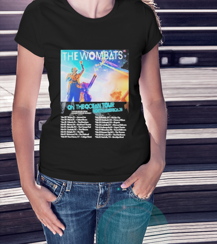 The Wombats Oh The Ocean Tour North America 2026 Dates T-Shirt