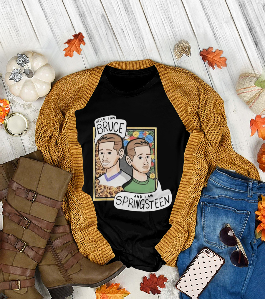 Bruce and Springsteen Hello I Am Tom Grossi T-Shirt
