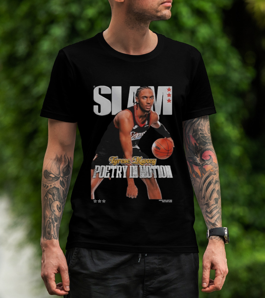 Slam Tyrese Maxey Poetry In Motion Basketball Sports Enthusiasts T-Shirt