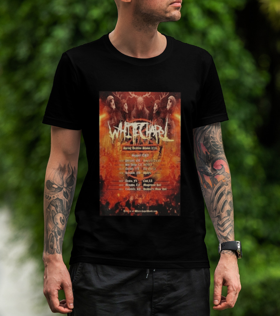 Whitechapel Spring Headline Shows 2026 Tour Dates And Locations T-Shirt