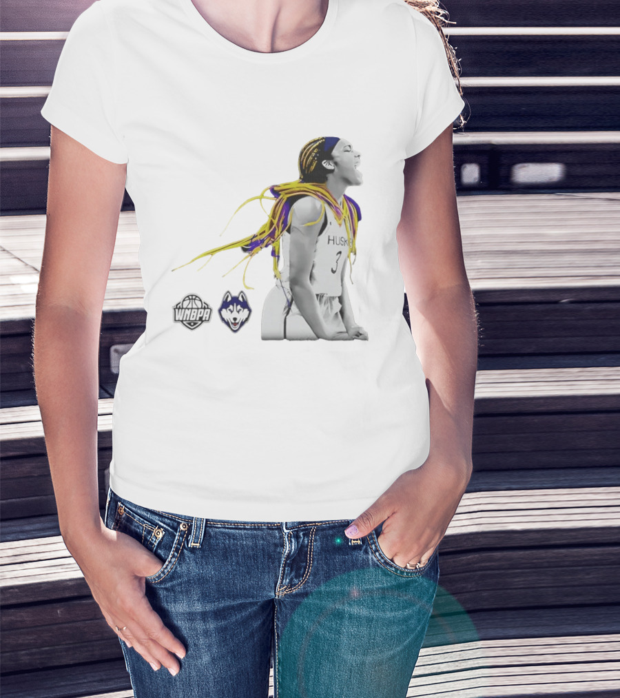 Aaliyah Edwards UConn Huskies WNBPA Athlete With Vibrant Hair T-Shirt