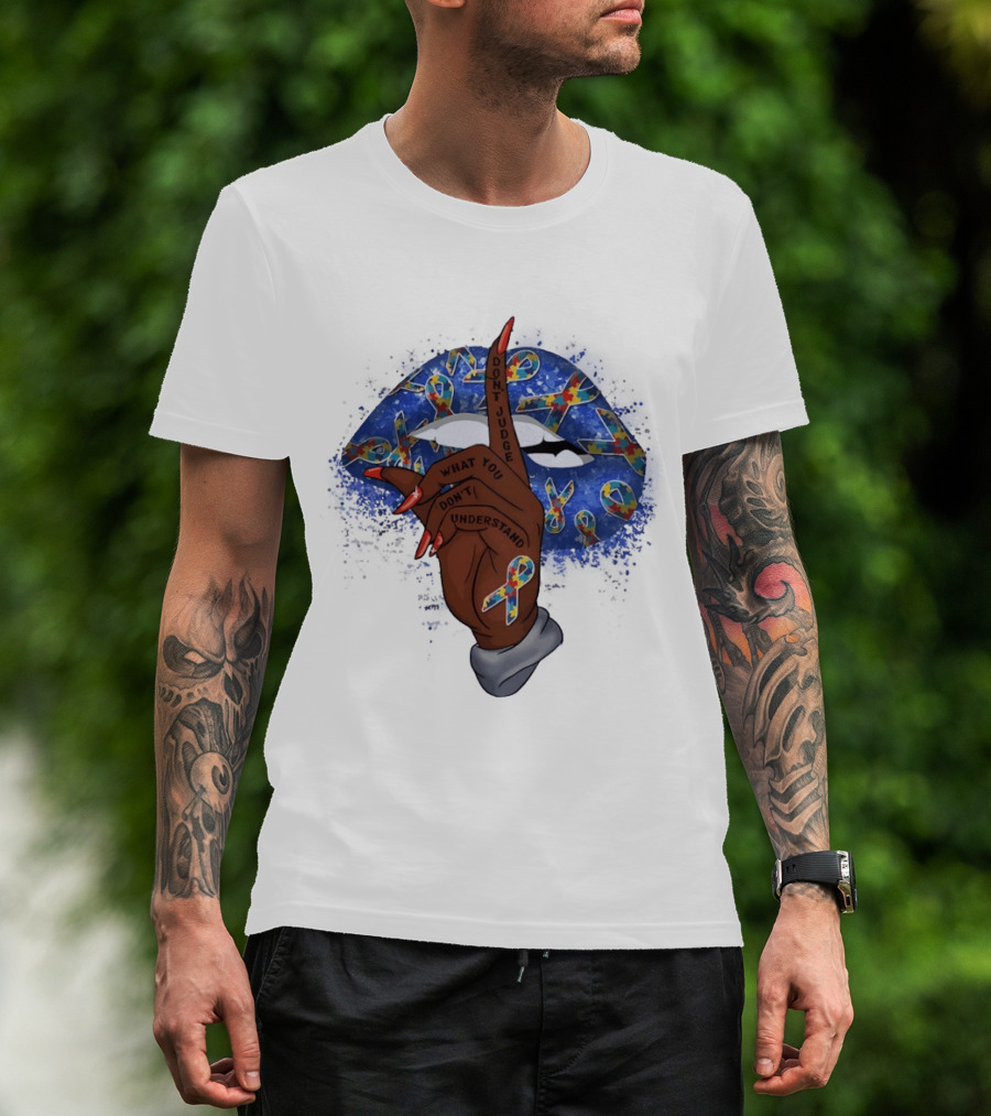Love Support Acceptance Don't Judge What You Don't Understand Autism Awareness Ribbon T-Shirt