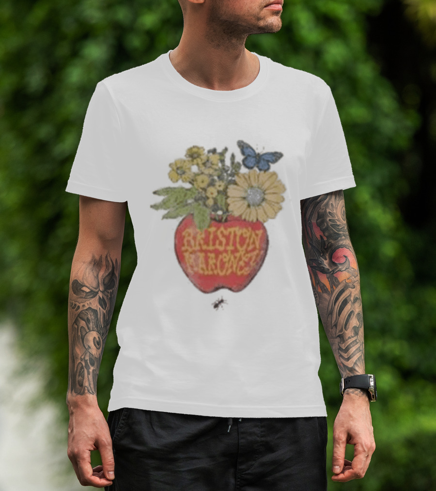 Briston Maroney Apple Flowers And Butterfly T-Shirt