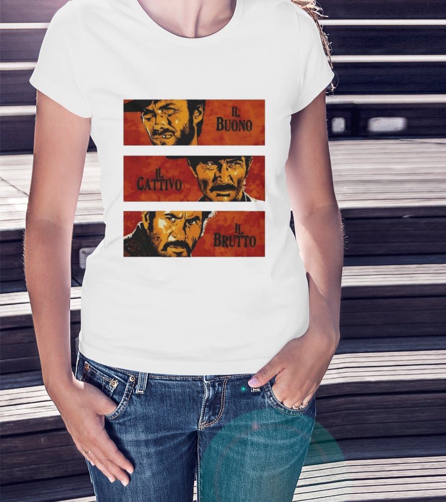 IL Buono IL Brutto IL Cattivo Spaghetti Western Iconic Characters T-Shirt