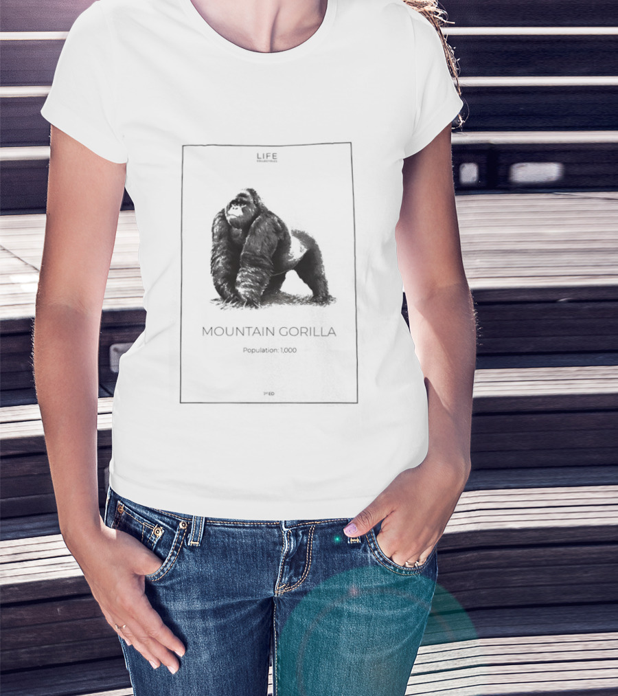 Mountain Gorilla Population 1000 Conservation Awareness Wildlife T-Shirt