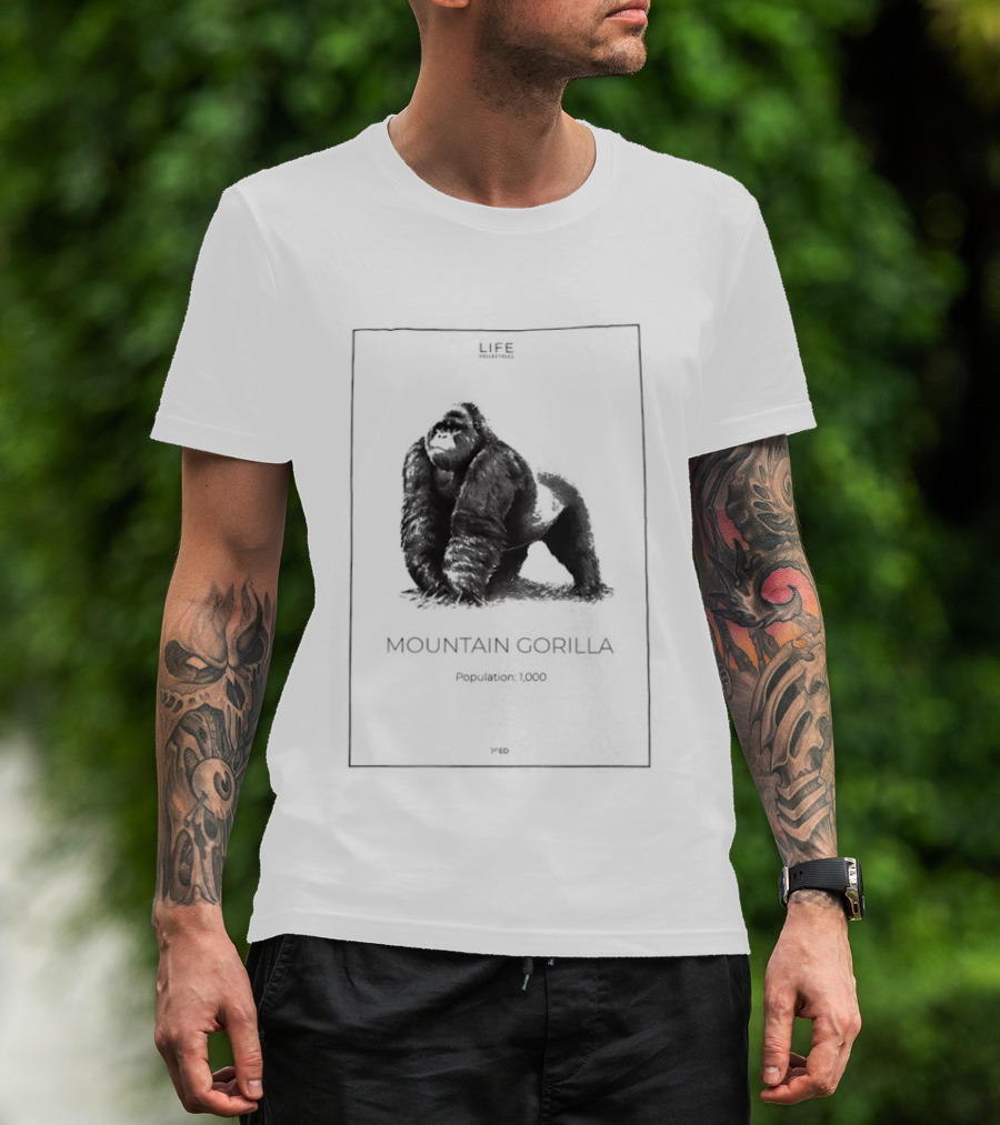 Mountain Gorilla Population 1000 Conservation Awareness Wildlife T-Shirt