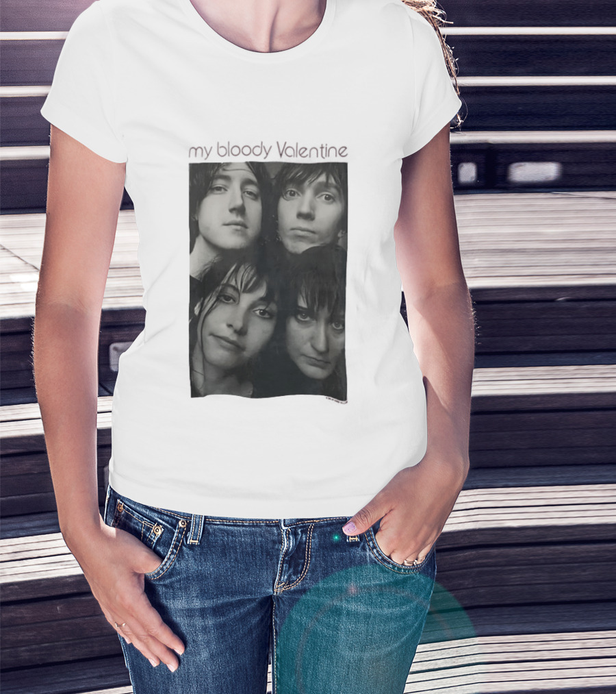 My Bloody Valentine Kevin Shields Bilinda Butcher Colm O'Ciosoig Deb Googe Vintage Band Photo T-Shirt