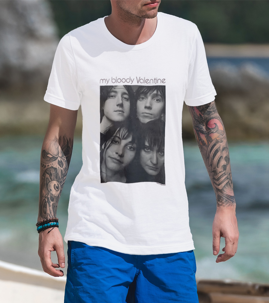 My Bloody Valentine Kevin Shields Bilinda Butcher Colm O'Ciosoig Deb Googe Vintage Band Photo T-Shirt