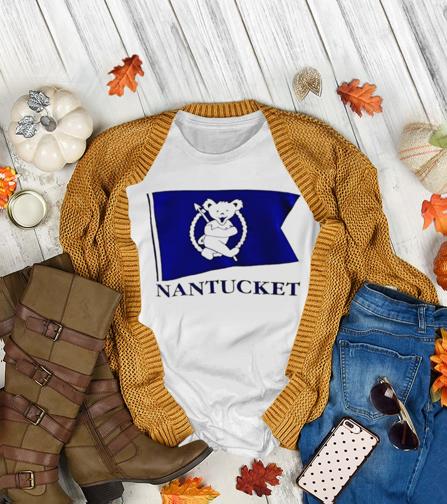 Nantucket Flag Grateful Dead Dancing Bear T-Shirt