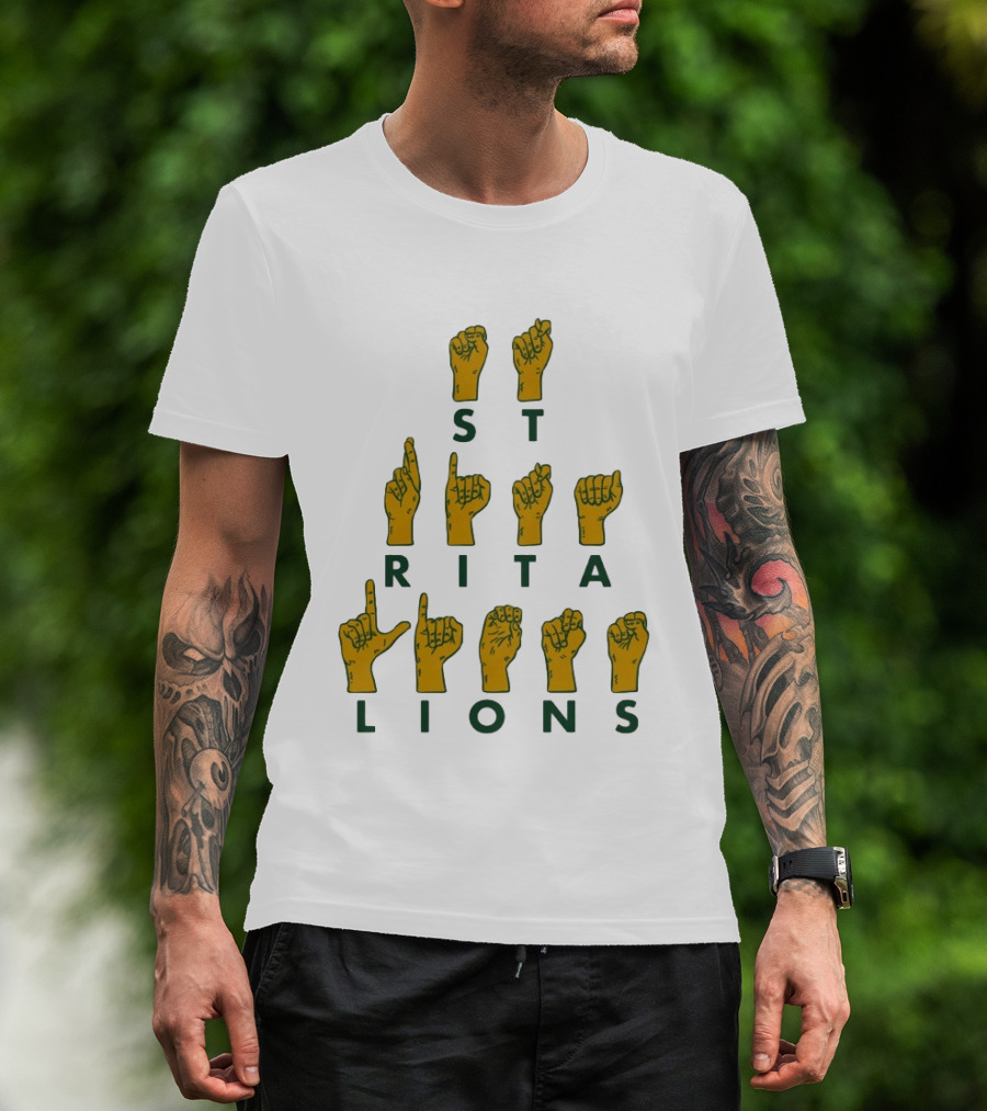 St Rita Lions American Sign Language Team Spirit T-Shirt