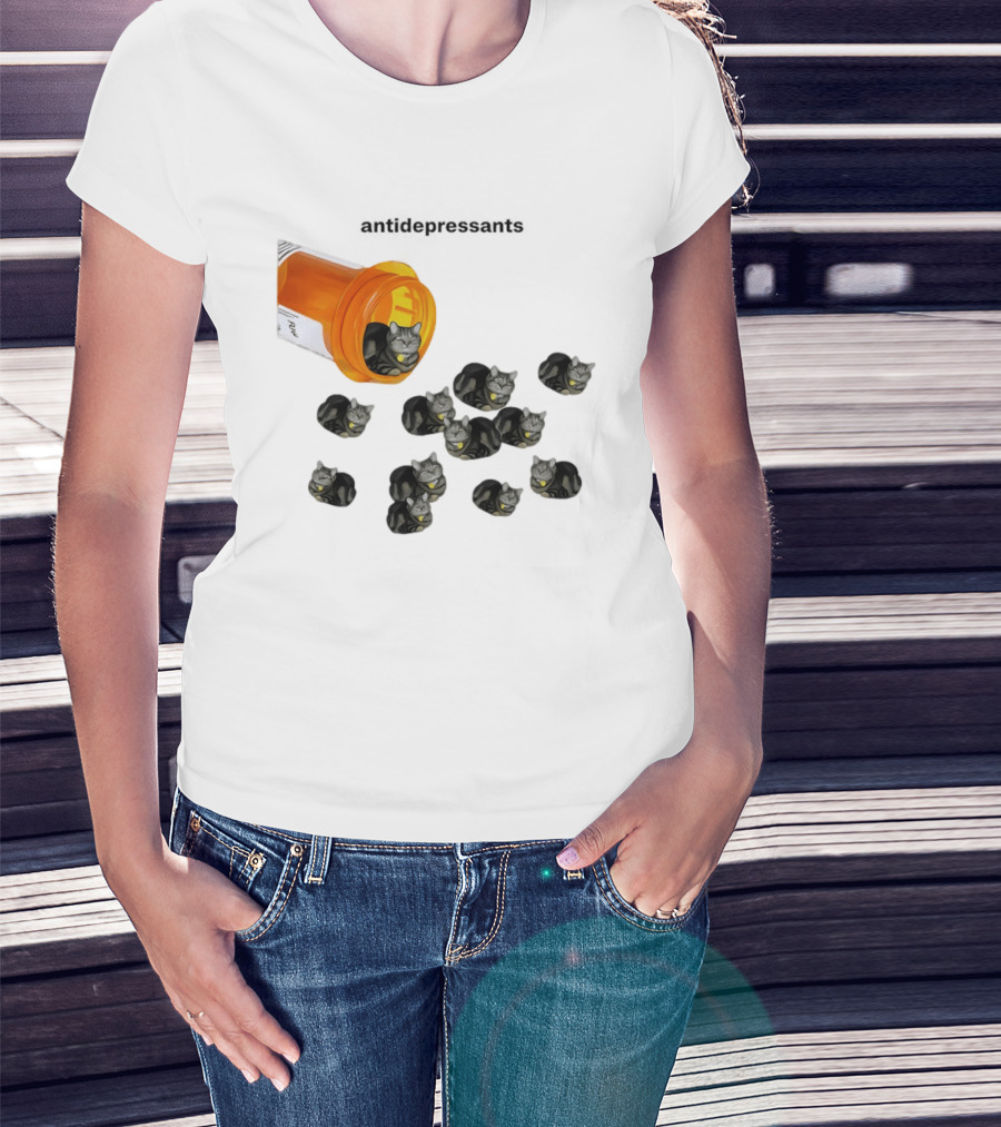 Antidepressants Cat Medicine Jar T-Shirt