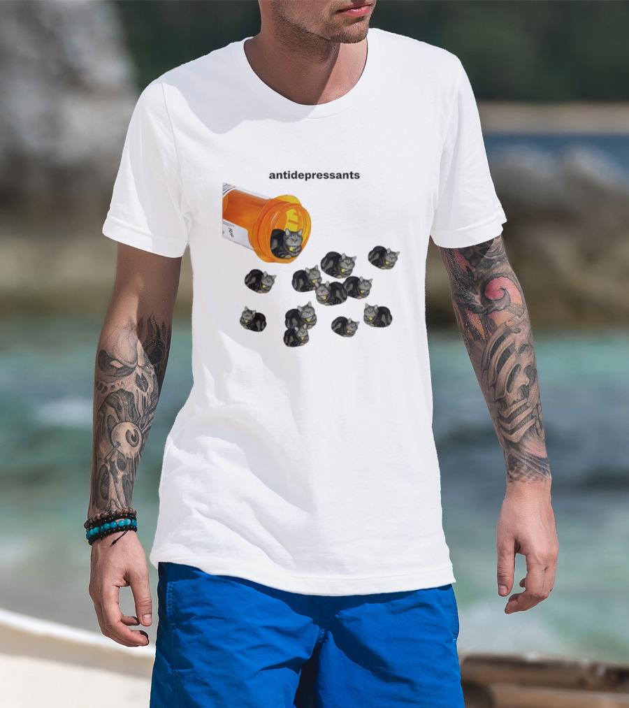 Antidepressants Cat Medicine Jar T-Shirt