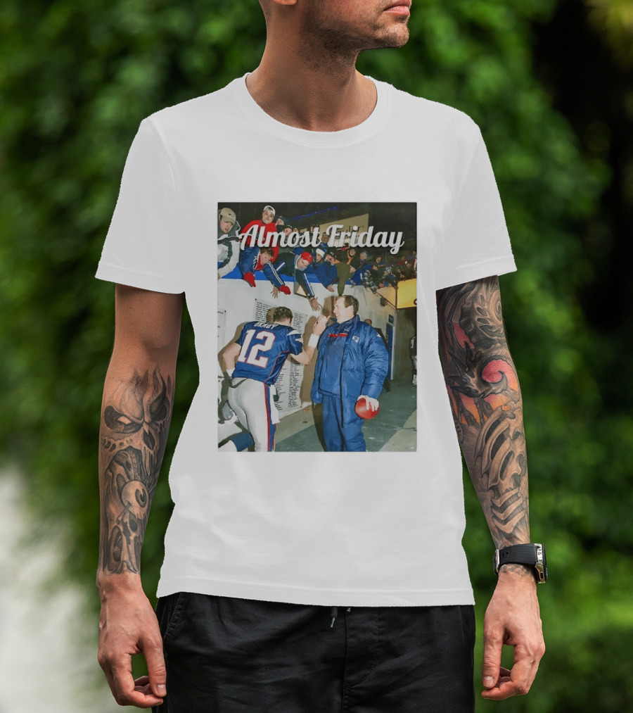 Almost Friday Bill And Tom Football Celebration Patriots 12 T-Shirt