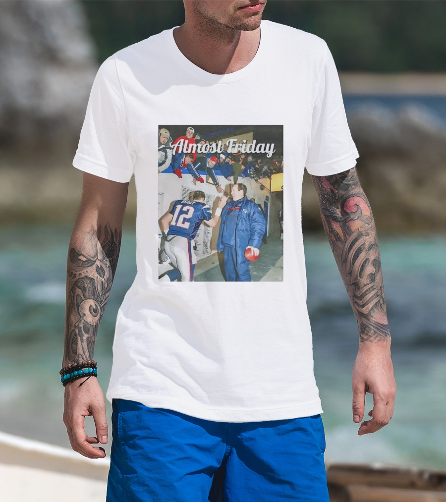 Almost Friday Bill And Tom Football Celebration Patriots 12 T-Shirt