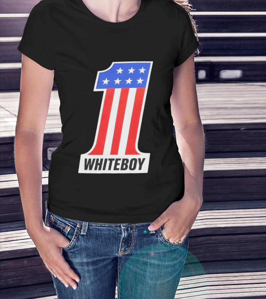 Number 1 Whiteboy Stars Stripes USA Flag T-Shirt