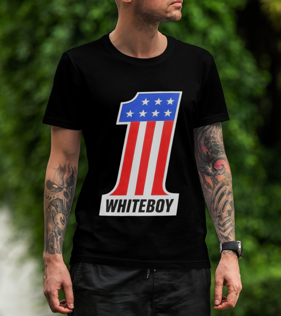 Number 1 Whiteboy Stars Stripes USA Flag T-Shirt