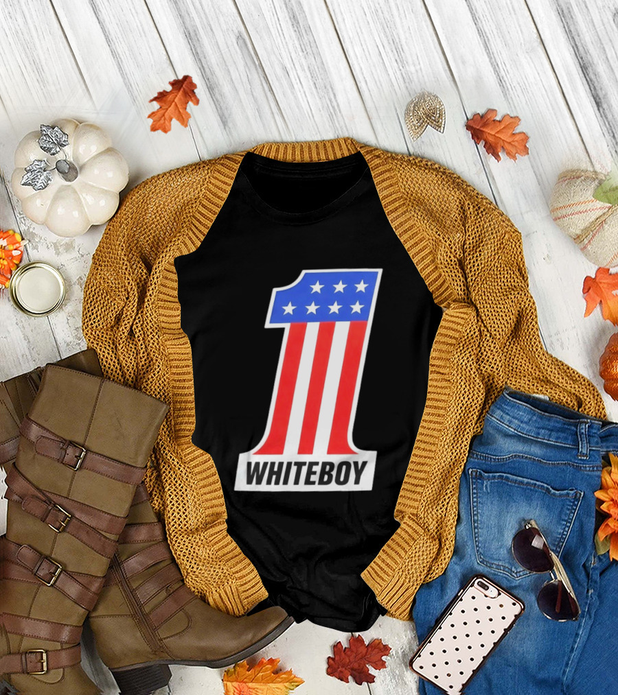 Number 1 Whiteboy Stars Stripes USA Flag T-Shirt