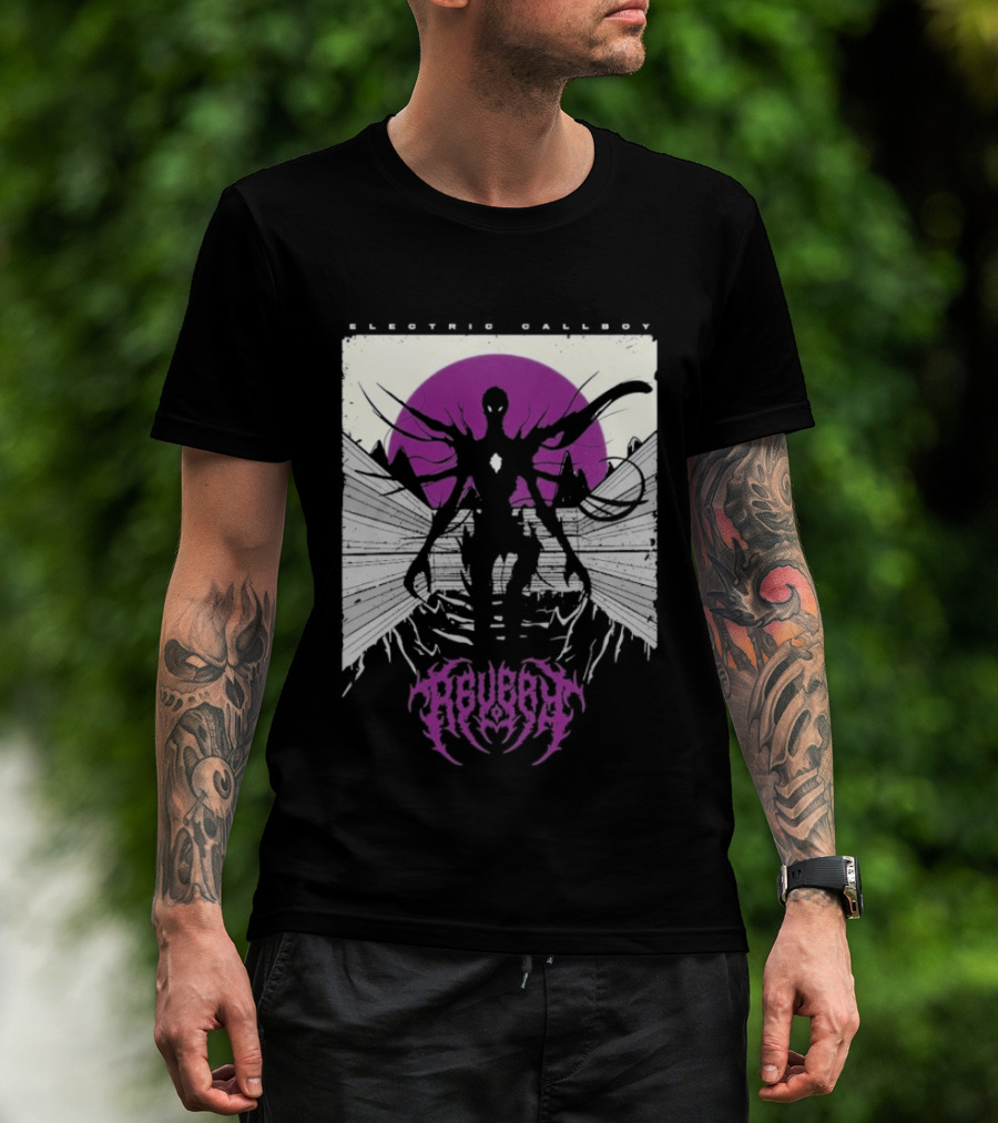Electric Callboy Revery Creature Monster Skeleton Neon Pink Sunburst T-Shirt