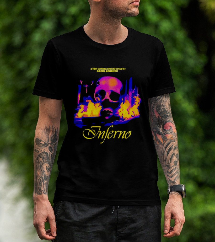 Inferno 80s Horror Skull Flames Psychedelic T-Shirt